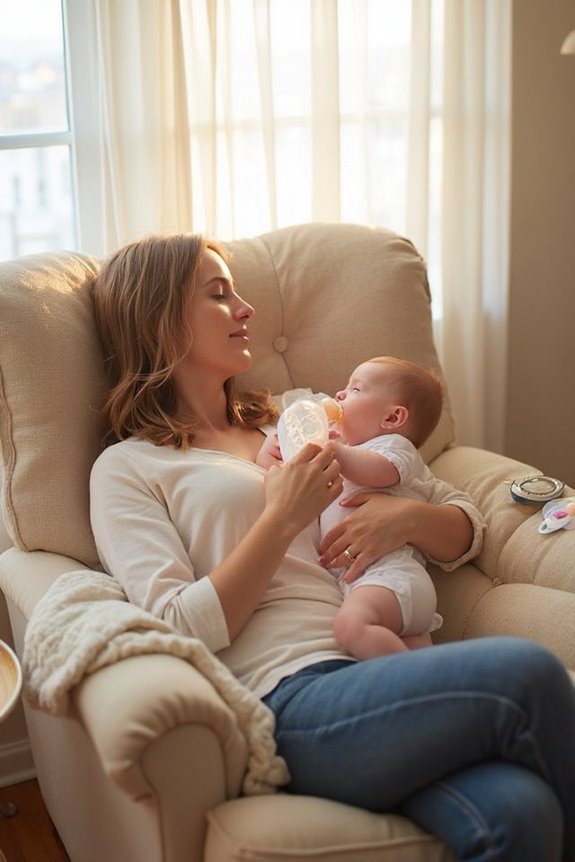 minimize hiccups during bottle feeding